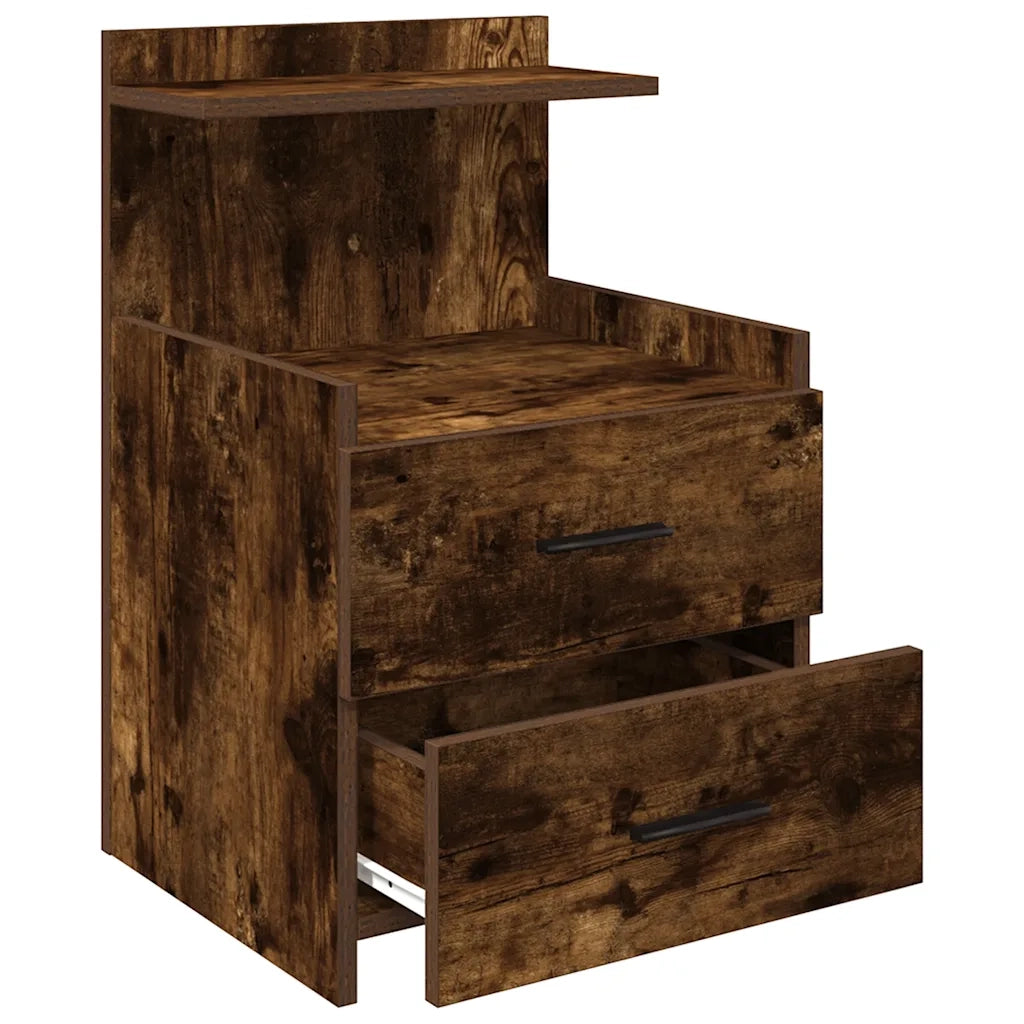 Comodini 2 pz con 2 cassetti Rovere Affumicato 40x36,5x62 cm 858641