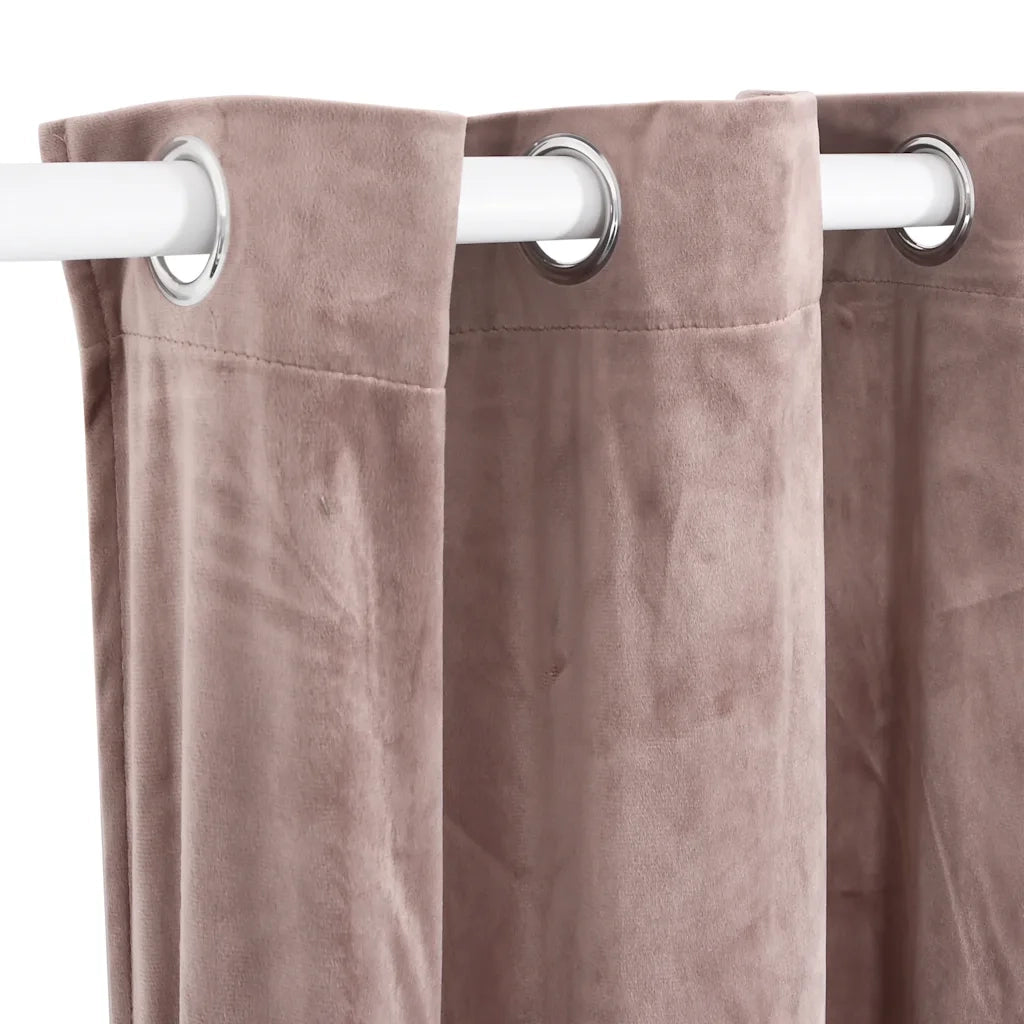 Tenda Oscurante Anelli in Metallo Velluto Rosa Antico 290x245cm 134523