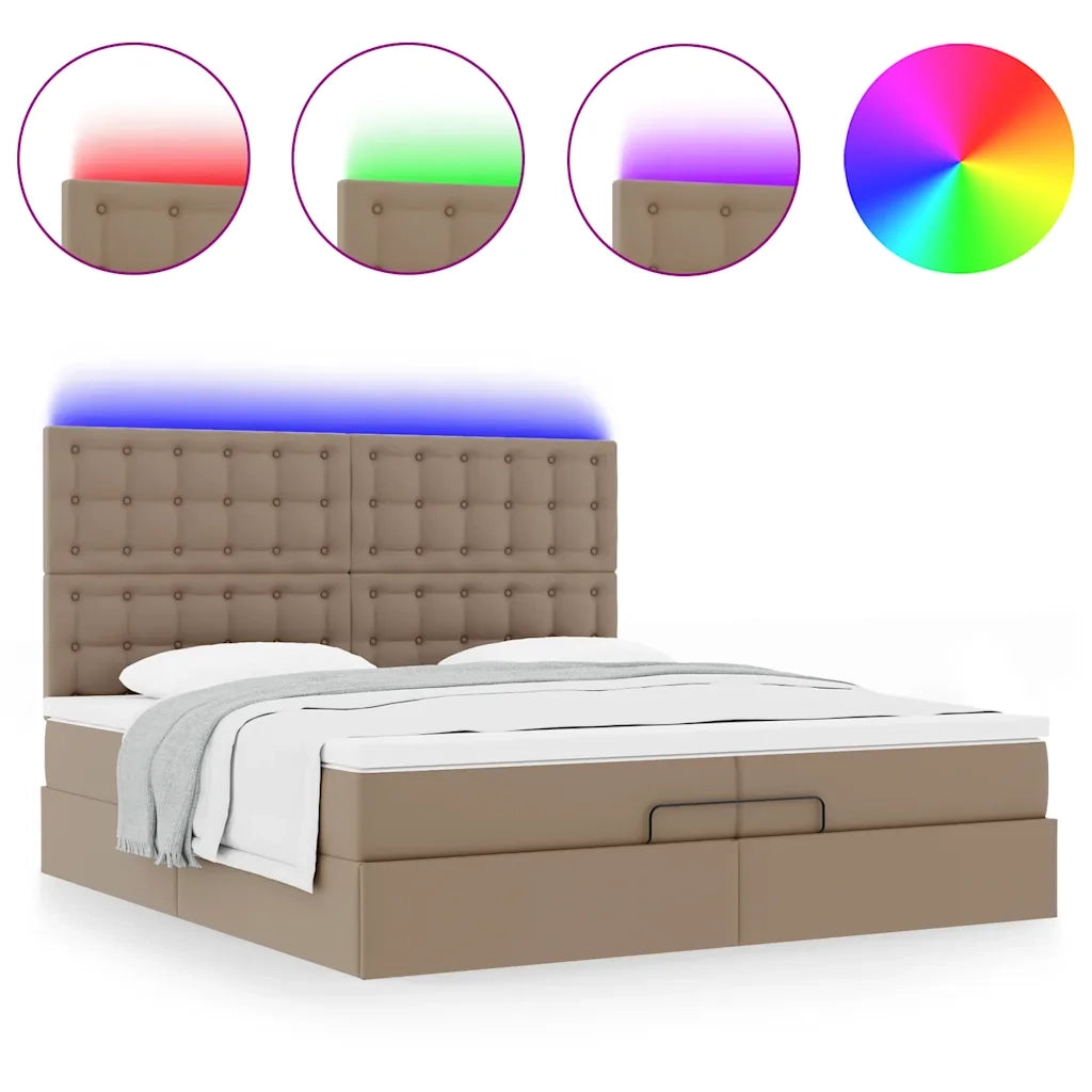 Struttura Letto Pouf con Materassi 200x200 cm Similpelle 3313874