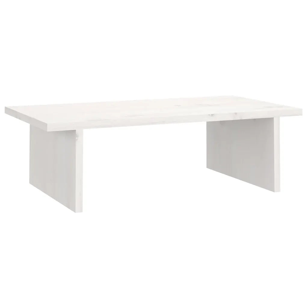 Supporto per Monitor Bianco 50x27x15 cm Legno Massello di Pino 813975