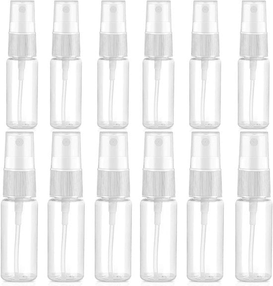 12 piccoli flaconi spray per viaggi - trasparenti - flaconi profumo - riempibili - vuoti - liquido cosmetico 10 ml 20 ml