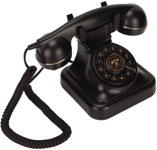 Telefono Retro Stile Classico con Pulsante Rotante e Regolazione del Volume - Telefono Vintage per Anziani in Decorazione Casa.