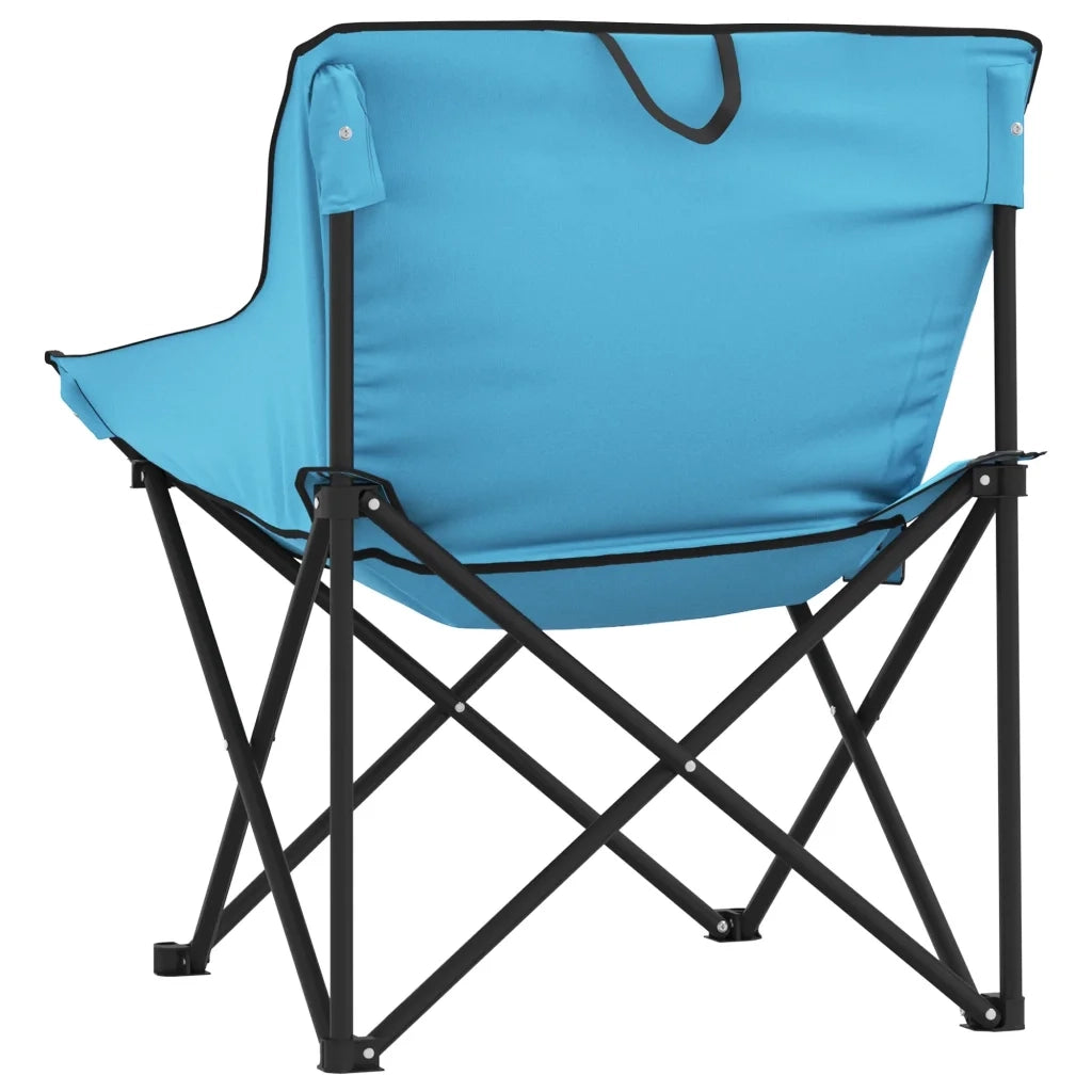 Sedie da Campeggio con Tasca Pieghevoli 2 pz Blu Brillante 366553