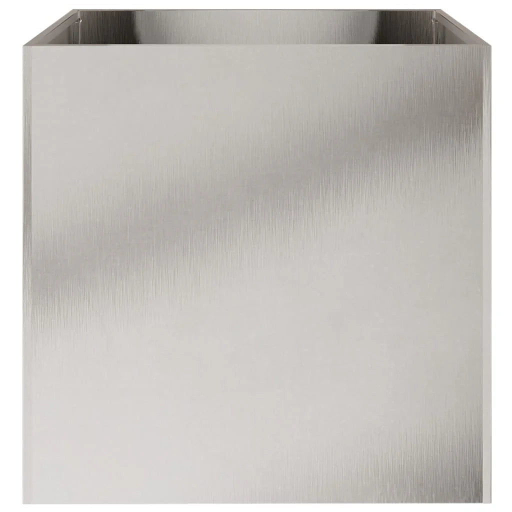 Fioriera rialzata per piante fiori giardino terrazze set da 2 argento 49 x 47 x 46 cm acciaio inox argento 02_0039014