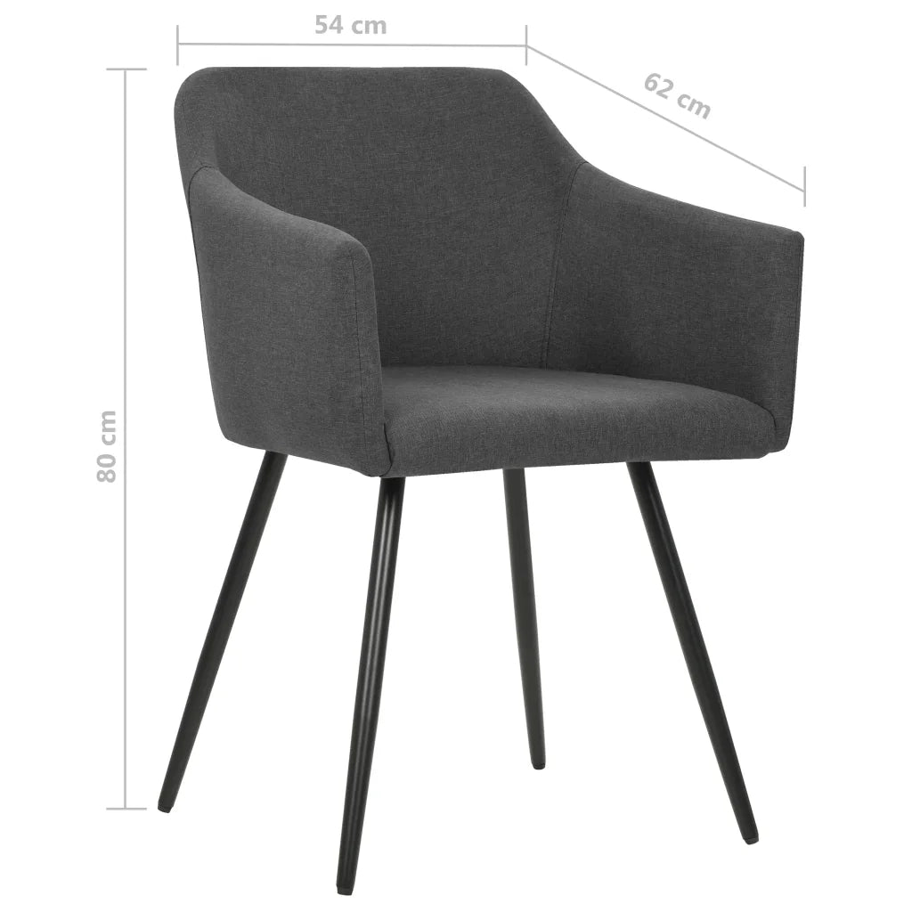 Sedie da Pranzo 6 pz Grigio Scuro in Tessuto cod mxl 12236
