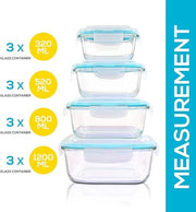 Contenitori di Stoccaggio Alimentare in Vetro - Set di Contenitori di Stoccaggio Alimentare in Vetro