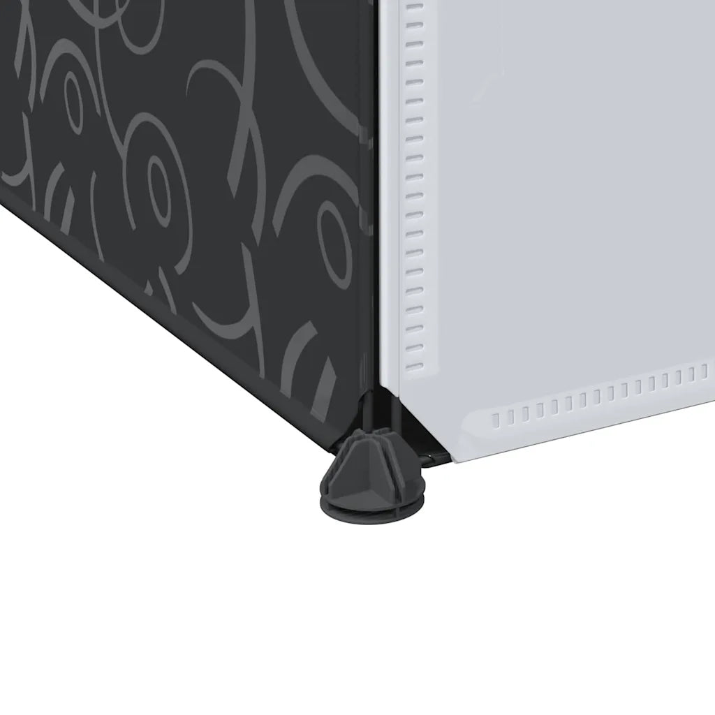 Armadio Modulare con 9 Scomparti 109x36,5x143 cm Nero e Bianco 240497
