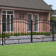 Cancello per recinzione Kampen con punta a lancia Nero 302x125 cm in acciaio 151096