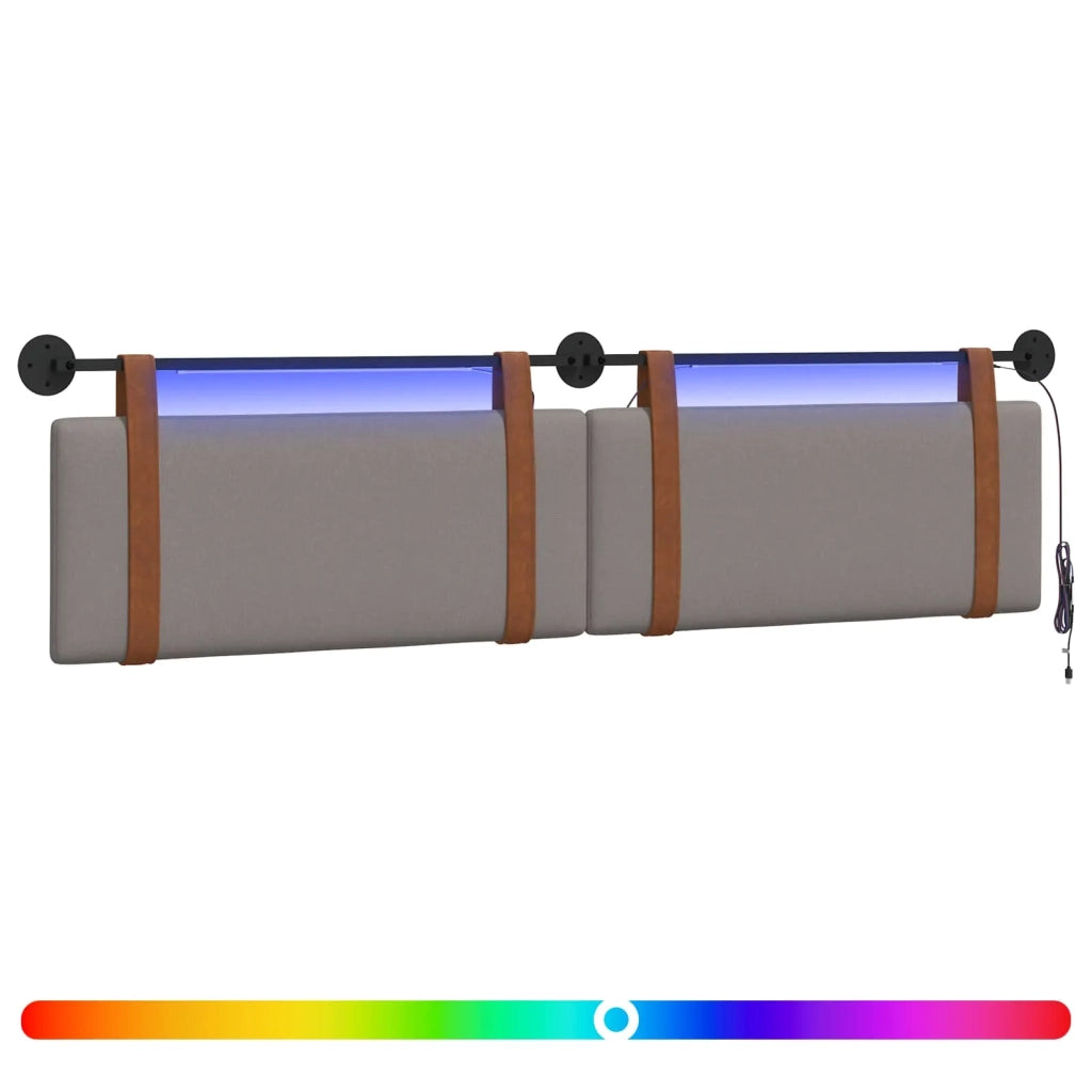 Testiera sospesa Con luce LED Tortora PU Antico 3424050