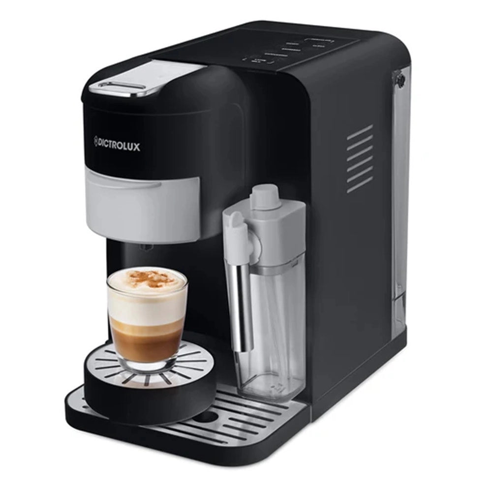 Trade Shop - Macchina Da Caffè Con Montalatte 3 In 1 1350w Multifunzione Adattatori Per Capsule Cialde -