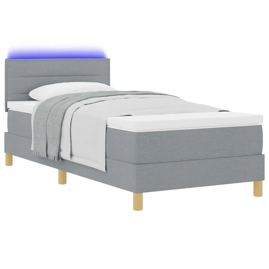 Letto a Sorgente LED Grigio chiaro 90 x 200 cm Tessuto 3342331
