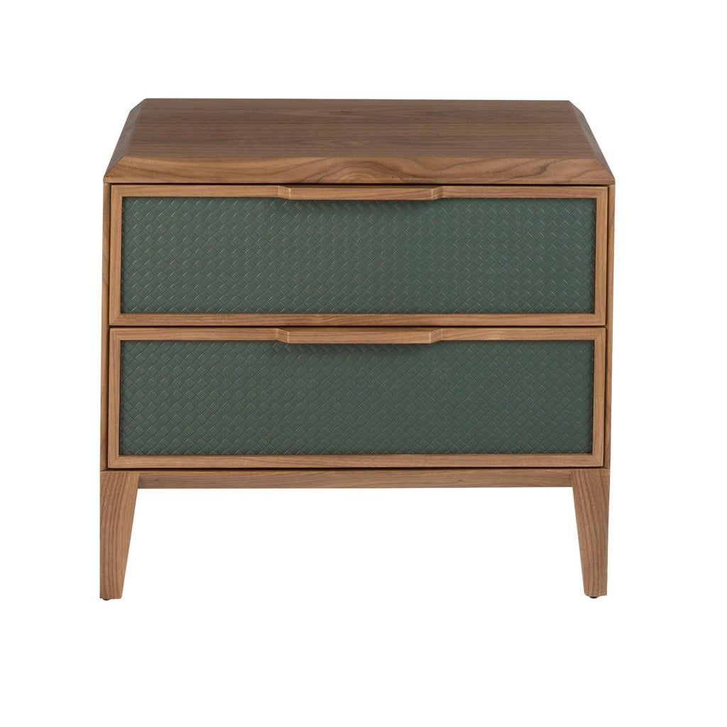 Comodino in pvc e noce verde scuro