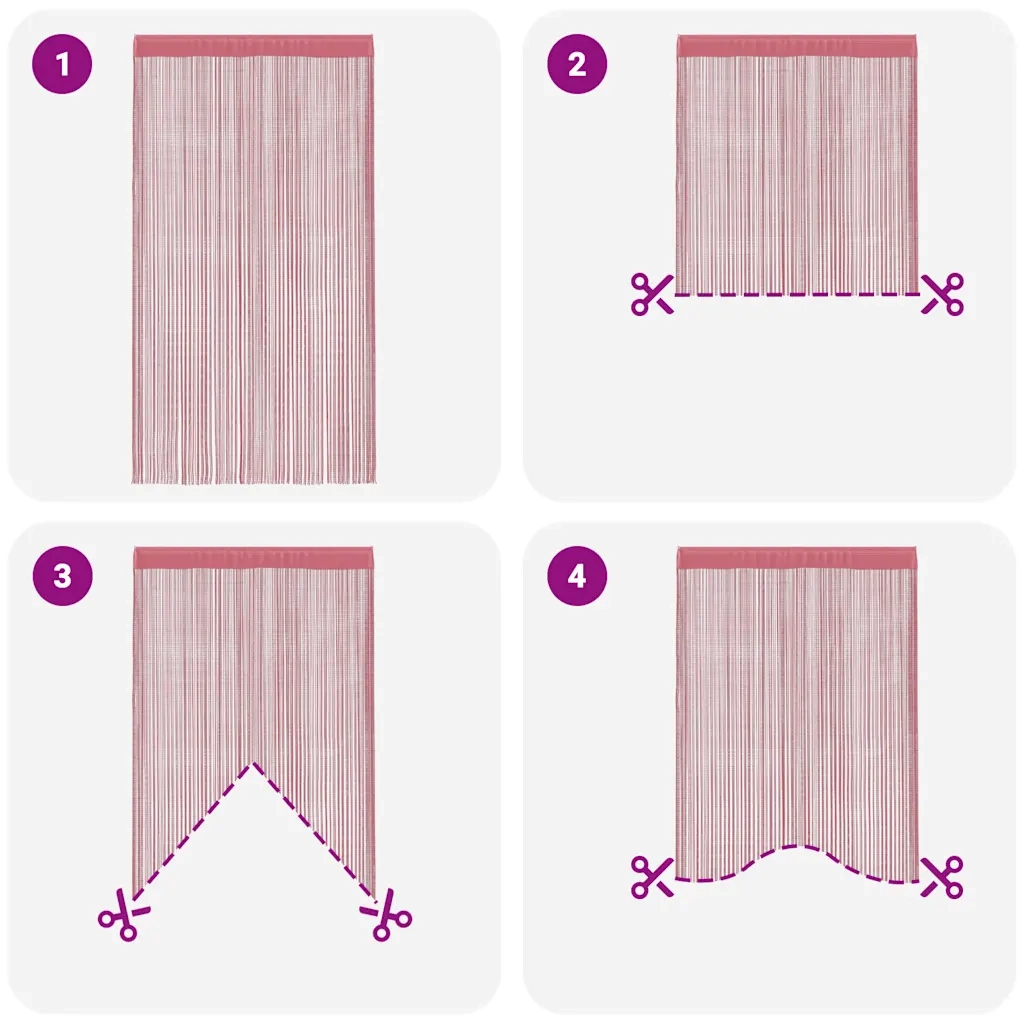 vidaXL Tende a Filo 2 pz Rosa 100x250 cm