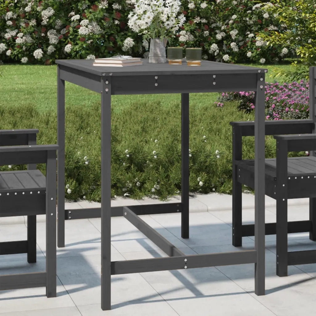 Tavolo da Giardino Grigio 121x82,5x110cm Legno Massello di Pino 824090