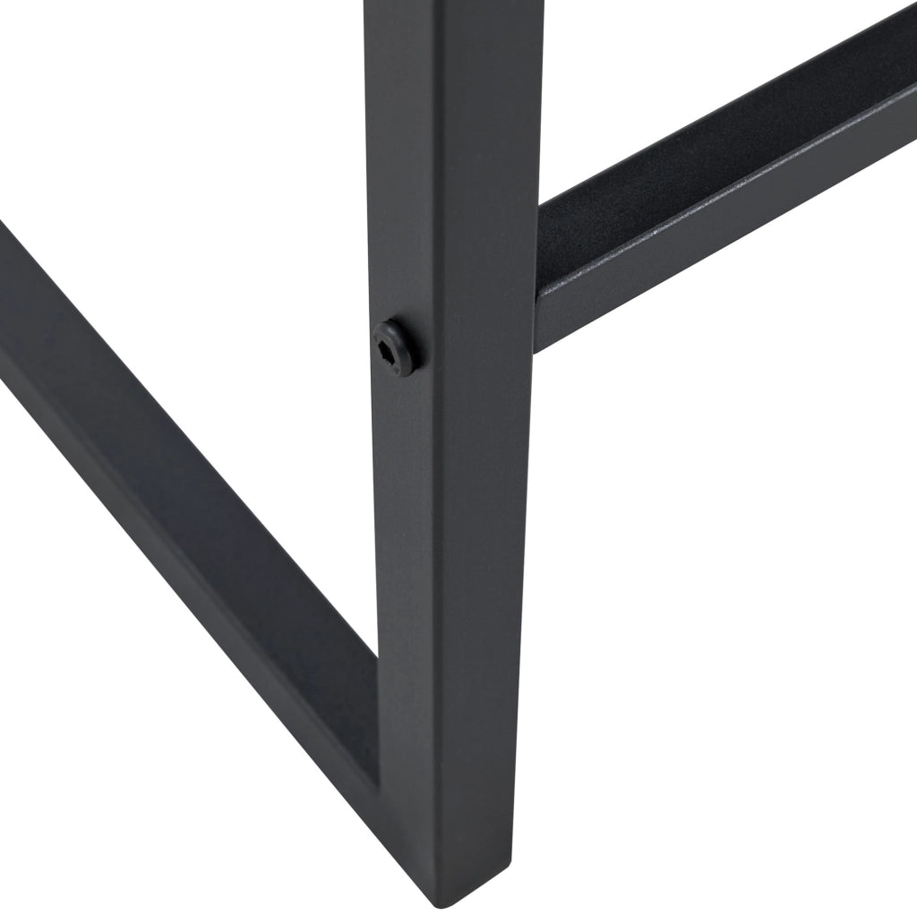 Sgabello da bar nordico nero in PU con gambe in metallo