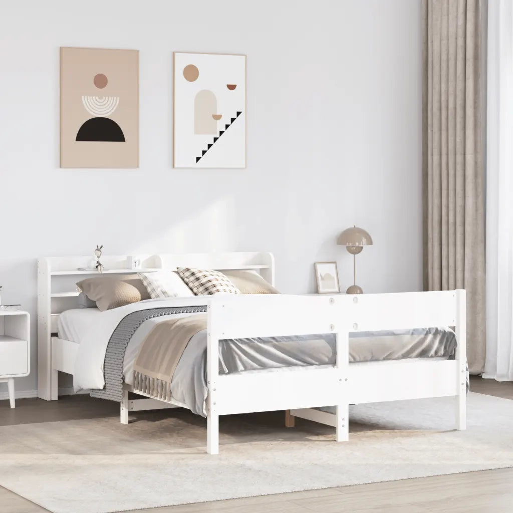 vidaXL Letto senza Materasso Bianco 140x200 cm Legno Massello di Pino