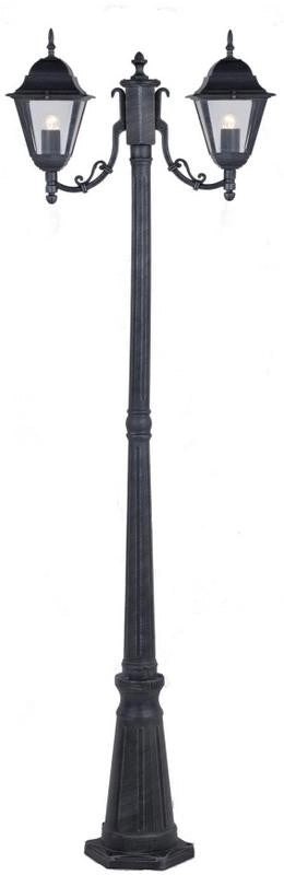 LAMPIONE 2 BRACCI NEW YORK ALTEZZA CM.200 ALLUMINIO PRESSOFUSO VERNICIATO GRIGIO GHISA 60W