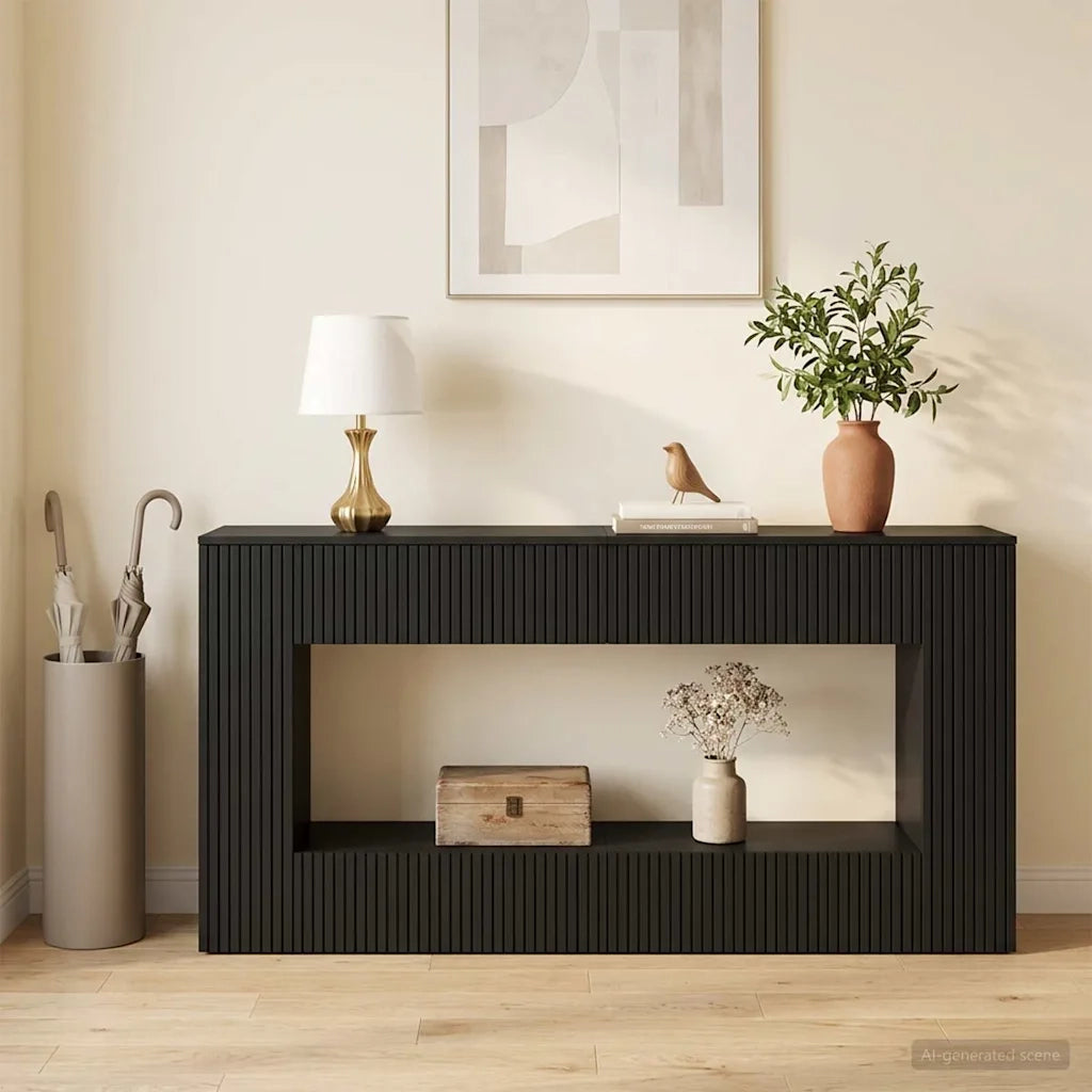 Tavolo consolle Nero 155 x 29 x 74 cm Legno ingegnerizzato 899887