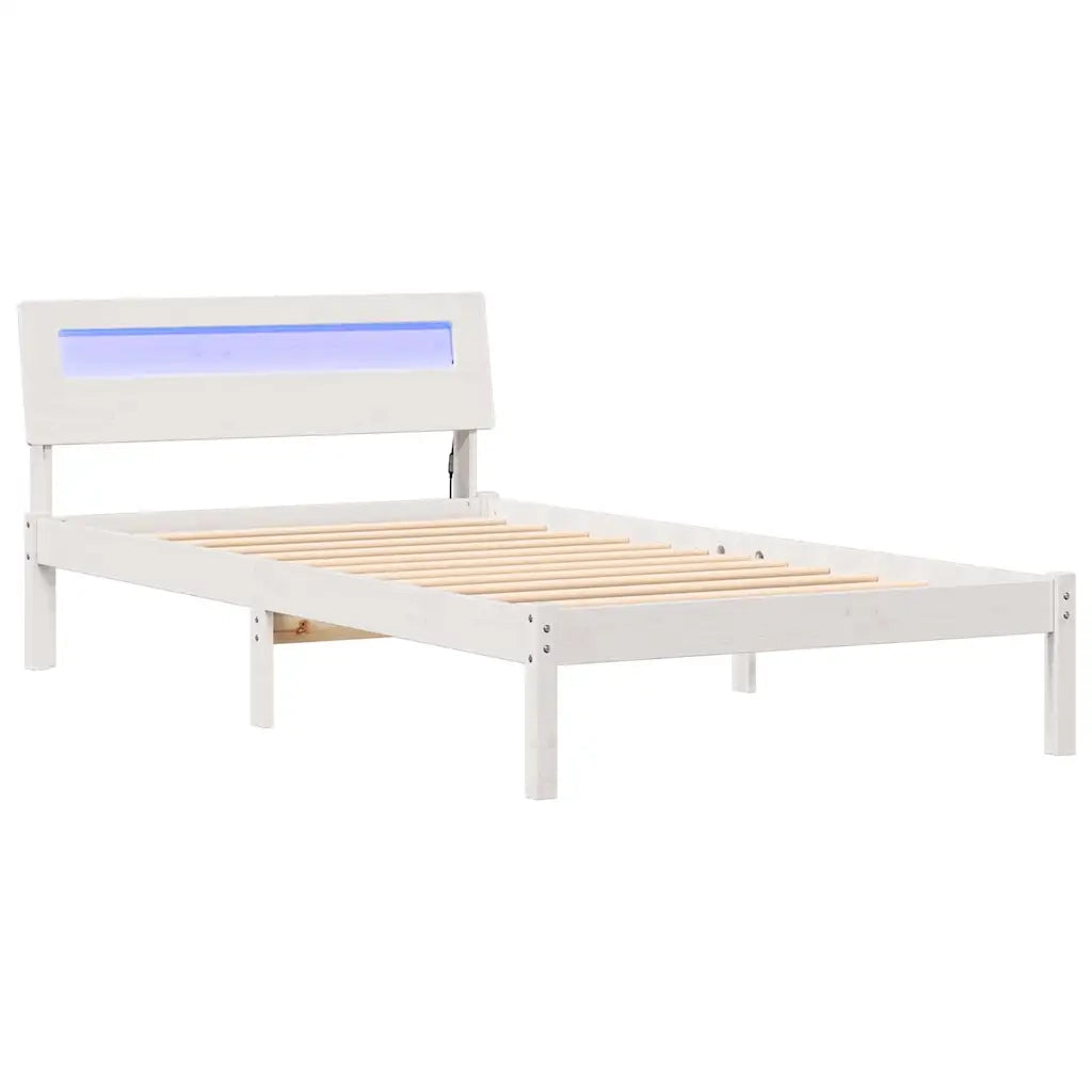 vidaXL Struttura del letto Bianco 80 x 200 cm Legno di pino massello