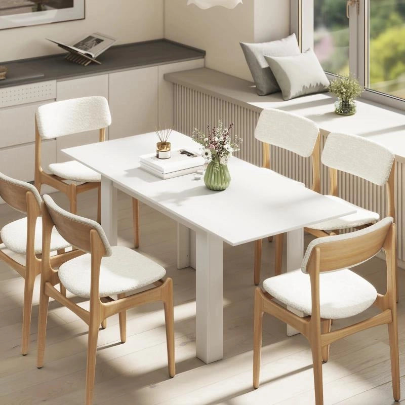 TAVOLO ALLUNGABILE DA PRANZO PER 6-8 PERSONE, 140-180 X 80 CM, BIANCO