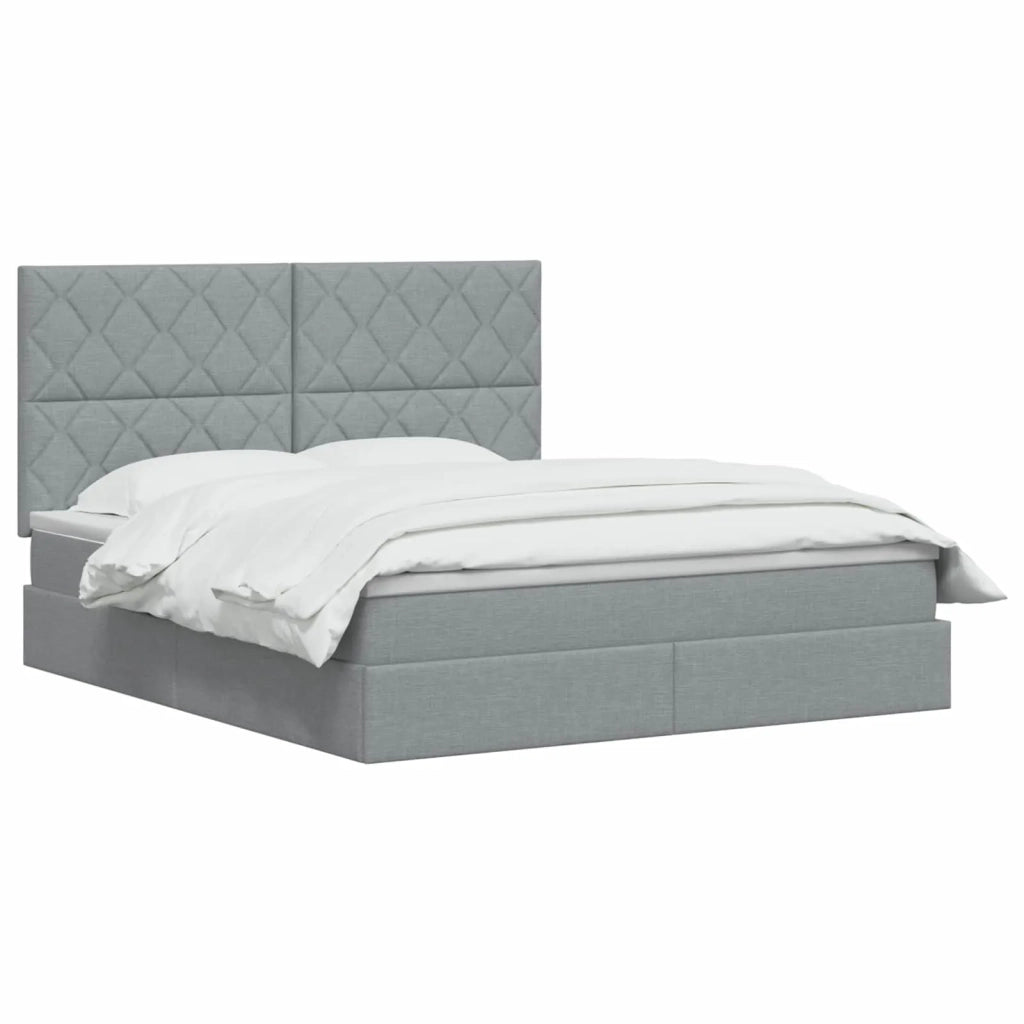 Letto con contenitore e materasso Grigio Chiaro 160 x 200 cm 3459576