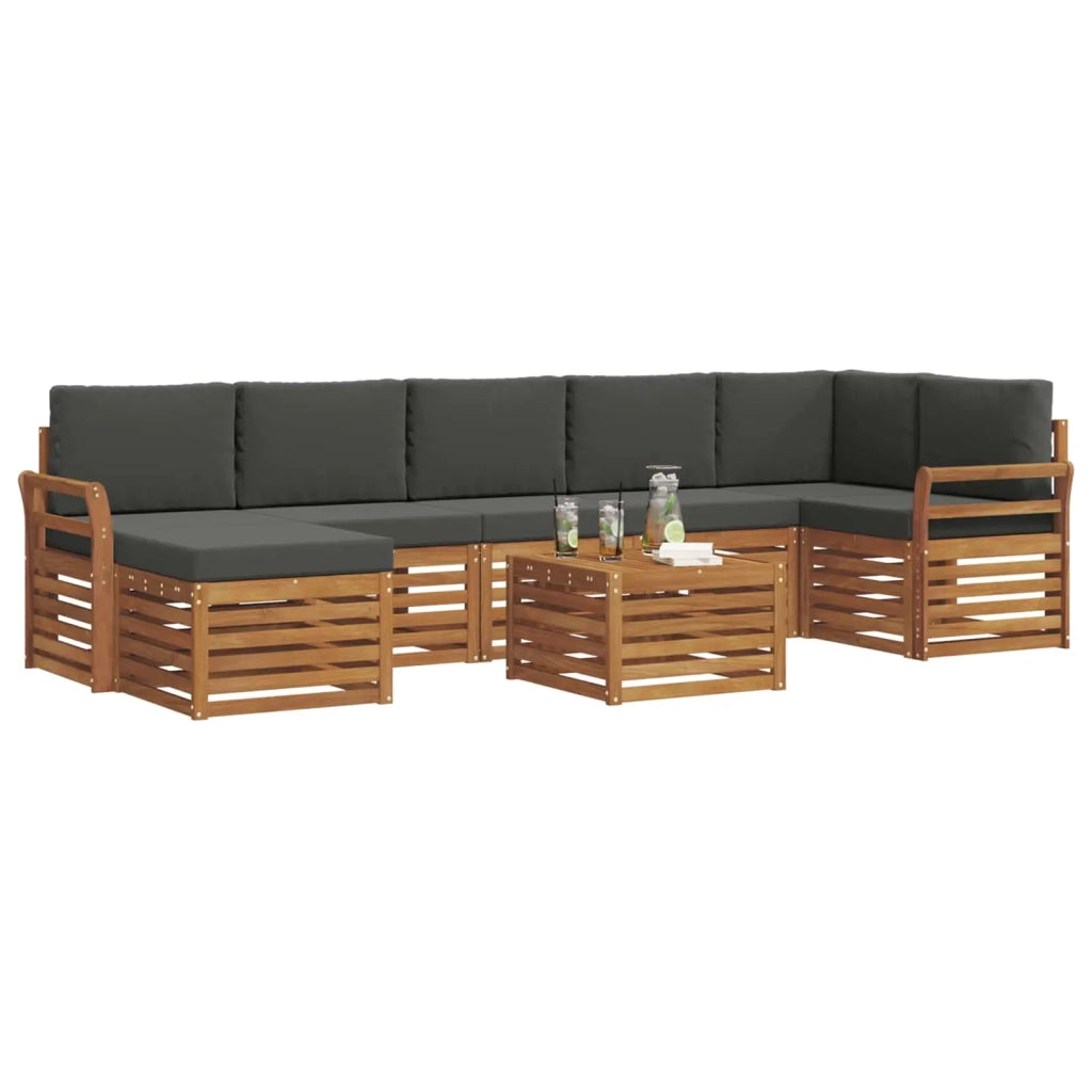 Set divano sezionale con cuscino 8 pcs Naturale e Antracite 3375212