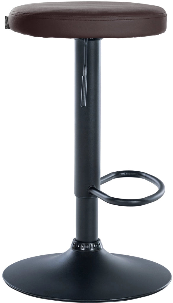 Set di 2 sgabelli da bar Ponte in similpelle marrone,Metallo nero opaco