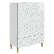 Credenza Bianco Lucido 66 x 34,5 x 95 cm Legno ingegnerizzato