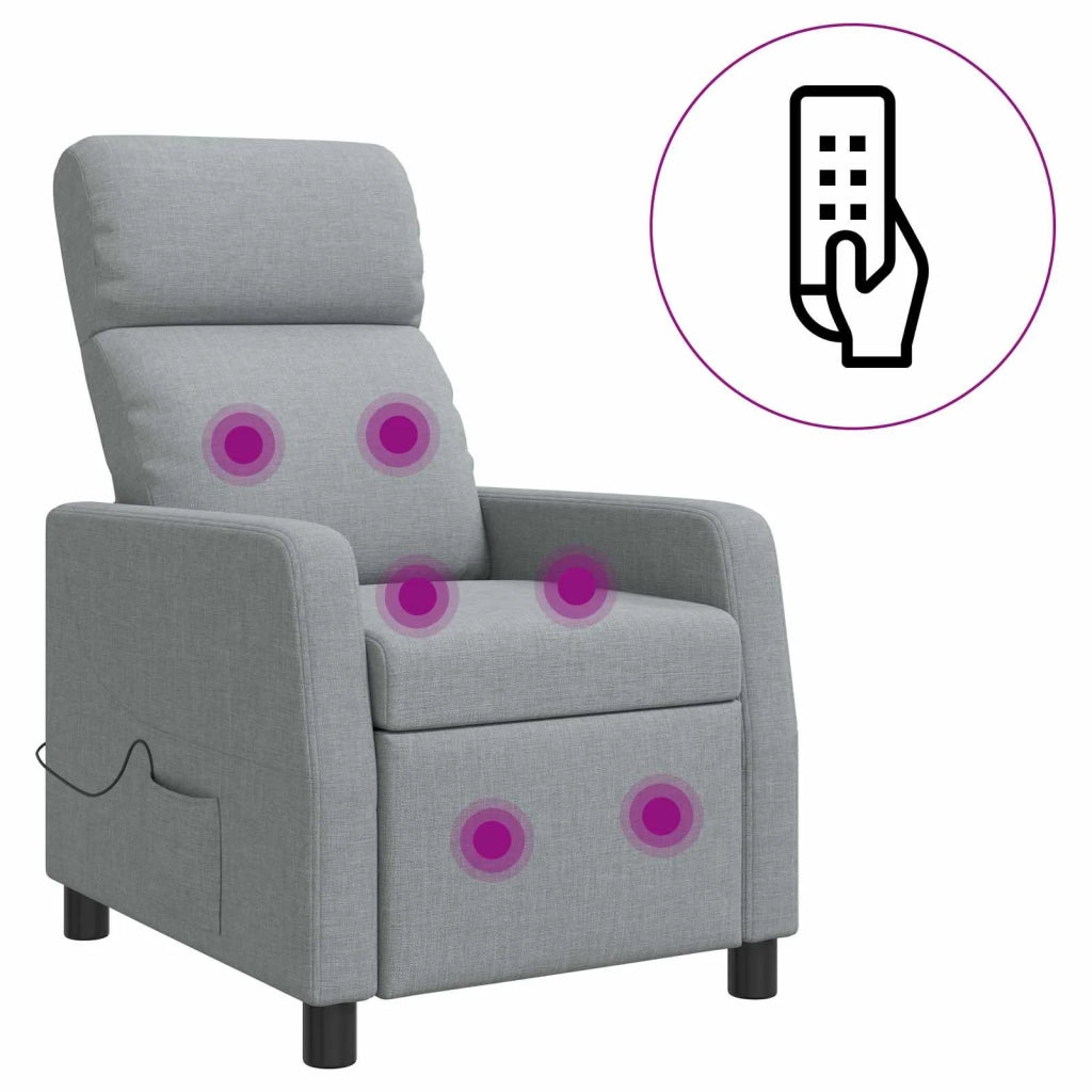 Divano Sedia-Poltrona Massaggiante Grigio Chiaro Tessuto 697380