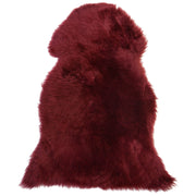 Pelle di montone rosso chiaro 65 x 110 cm naturale a Pelo Lungo in stile rustico
