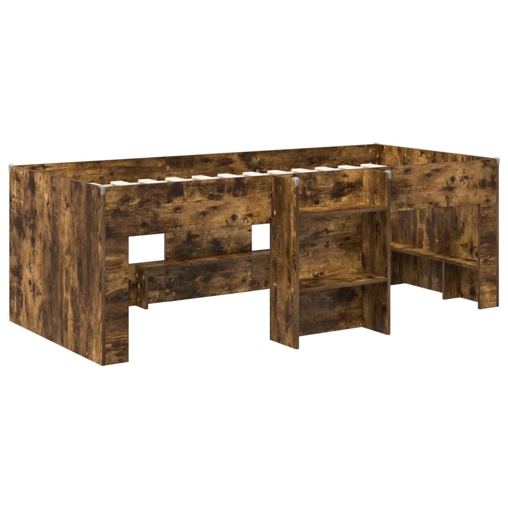 Letto Alto per Bambini Rovere Fumo 90 x 190 cm 3422583