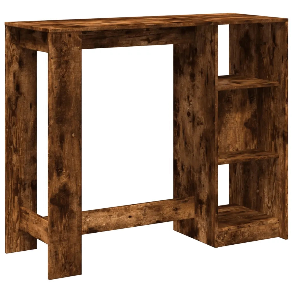 Tavolo Bar con Ripiano Rovere Fumo 124x46x103,5 cm Multistrato 854395