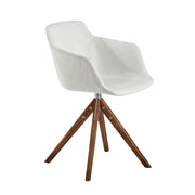 Sedia girevole in tessuto beige