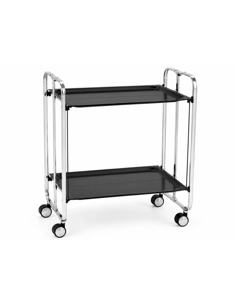 Carrello da cucina pieghevole cromato con ruote BAUHAUS 2 ripiani