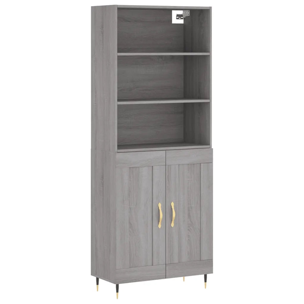Credenza | Madia | Buffet da pranzo | Armadio da pranzo Grigio Sonoma 69,5x34x180 cm in Legno Multistrato