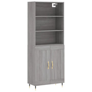 Credenza | Madia | Buffet da pranzo | Armadio da pranzo Grigio Sonoma 69,5x34x180 cm in Legno Multistrato