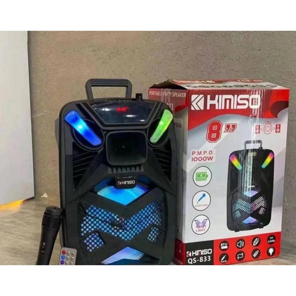 Trade Shop - Altoparlante Bluetooth Karaoke Modello Qs-834 Con Microfono Portatile Ricaricabile -