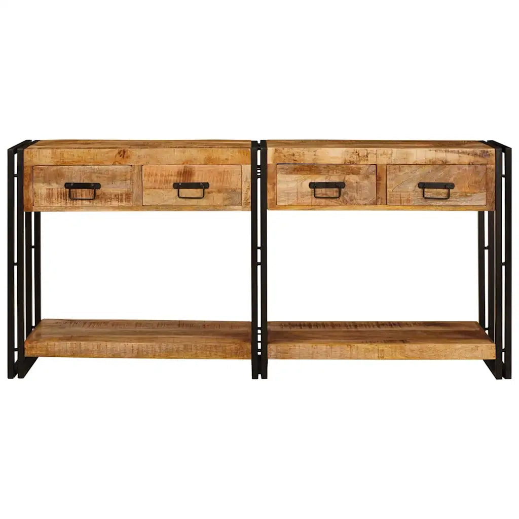 vidaXL Tavoli consolle 2 pcs Marrone Legno Di Mango Massello