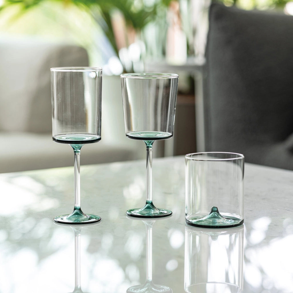 Discobolo Calice Vino Rosso in Vetro Borosilicato Soffiato a Mano 46,5 cl - Set 4 Pezzi Design Trasparente per Degustazione Vini Strutturati