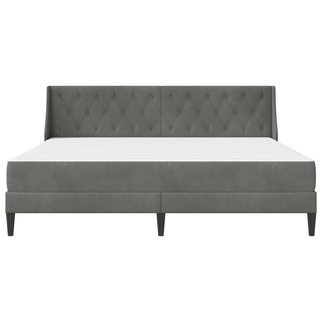Struttura letto con materasso Grigio scuro 200 x 200 cm Velluto