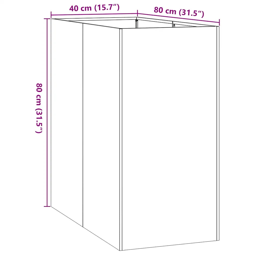 Fioriera Antracite 40x80x80 cm in Acciaio 860775