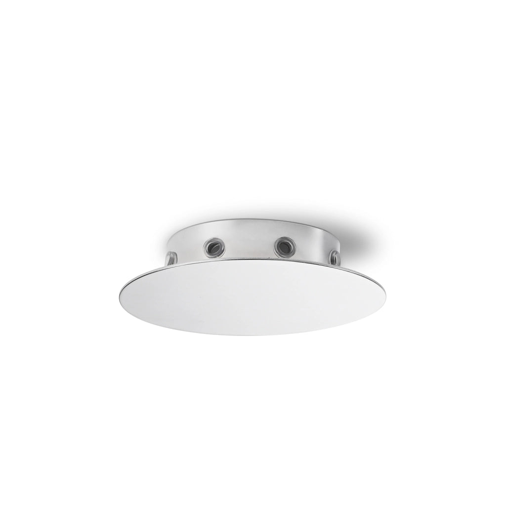 Rosone Multicavo 8 Fori In Metallo Cromo Spazzolato D15Cm