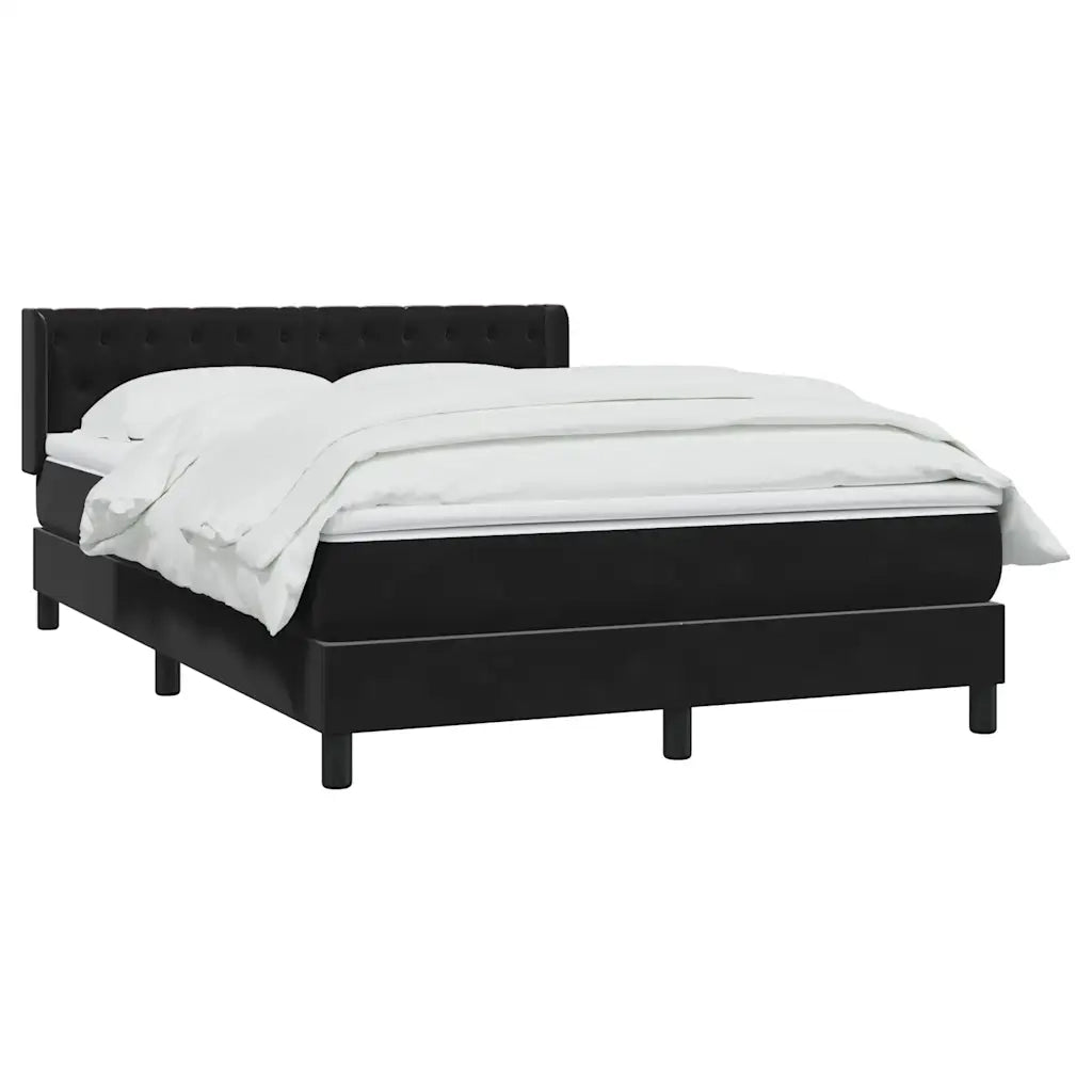 vidaXL Giroletto a Molle con Materasso Nero 160x210 cm in Velluto