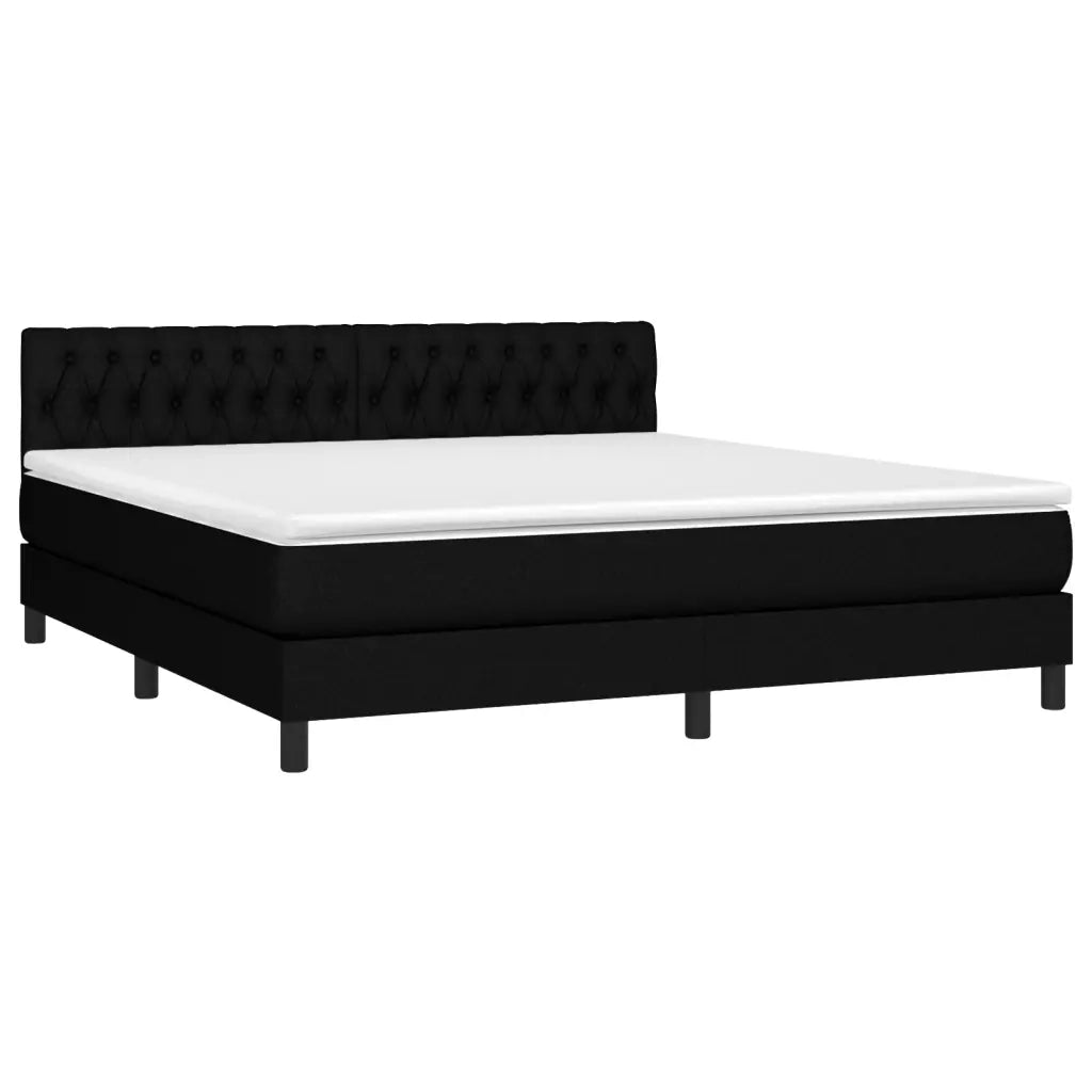 Letto a Molle con Materasso e LED Nero 180x200cm in Tessutocod mxl 122726