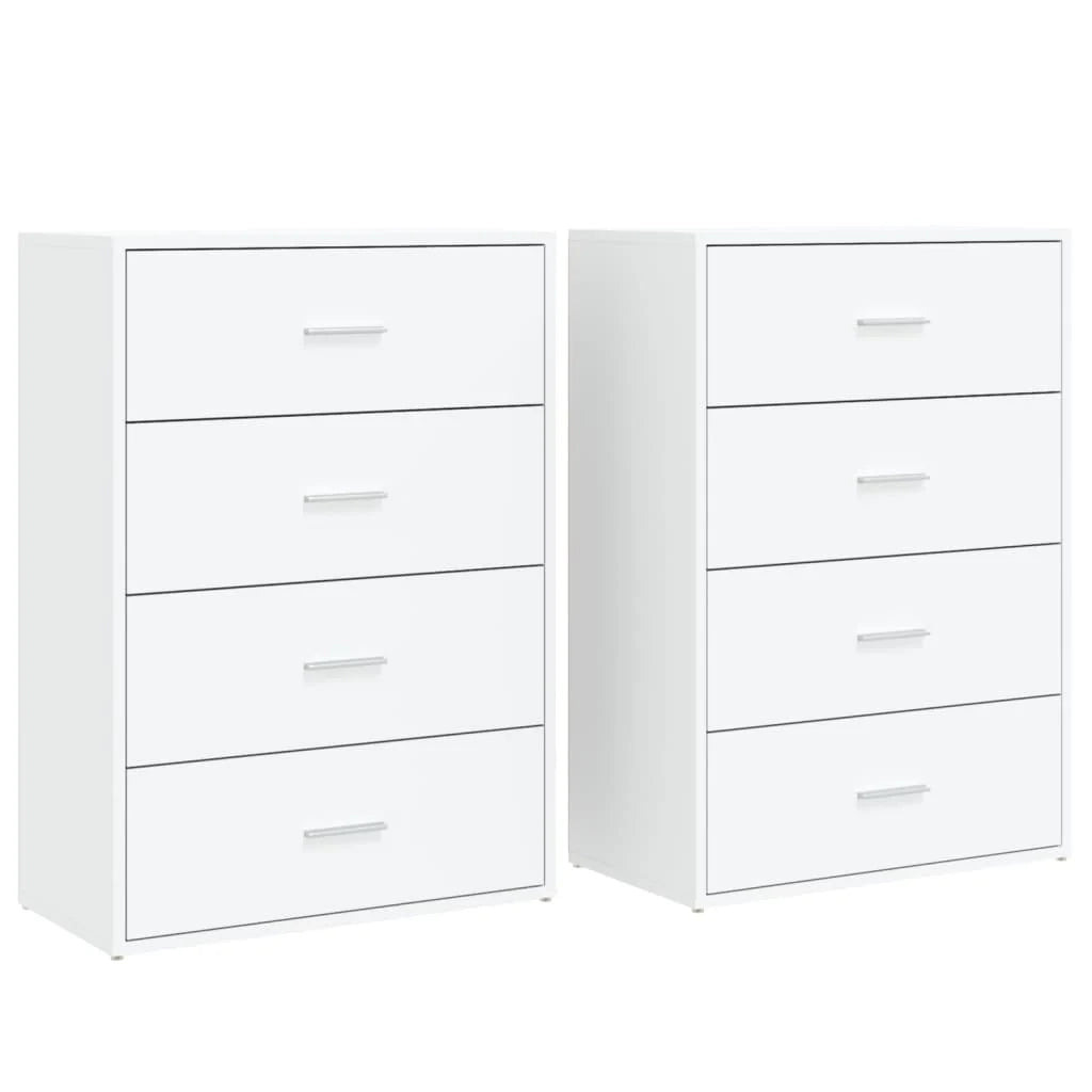 Buffet credenza cassettiera armadio mobile contenitore organizer per cucina soggiorno salotti set da 2 60 x 31 x 84 cm legno ingegnerizzato bianco 02_0036678