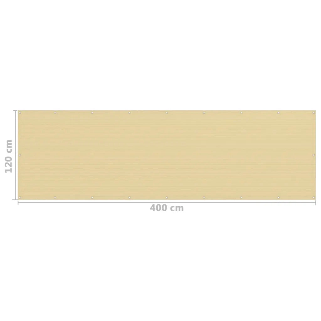 Paravento da Balcone-Pannello per balcone Beige 120x400 cm in HDPE