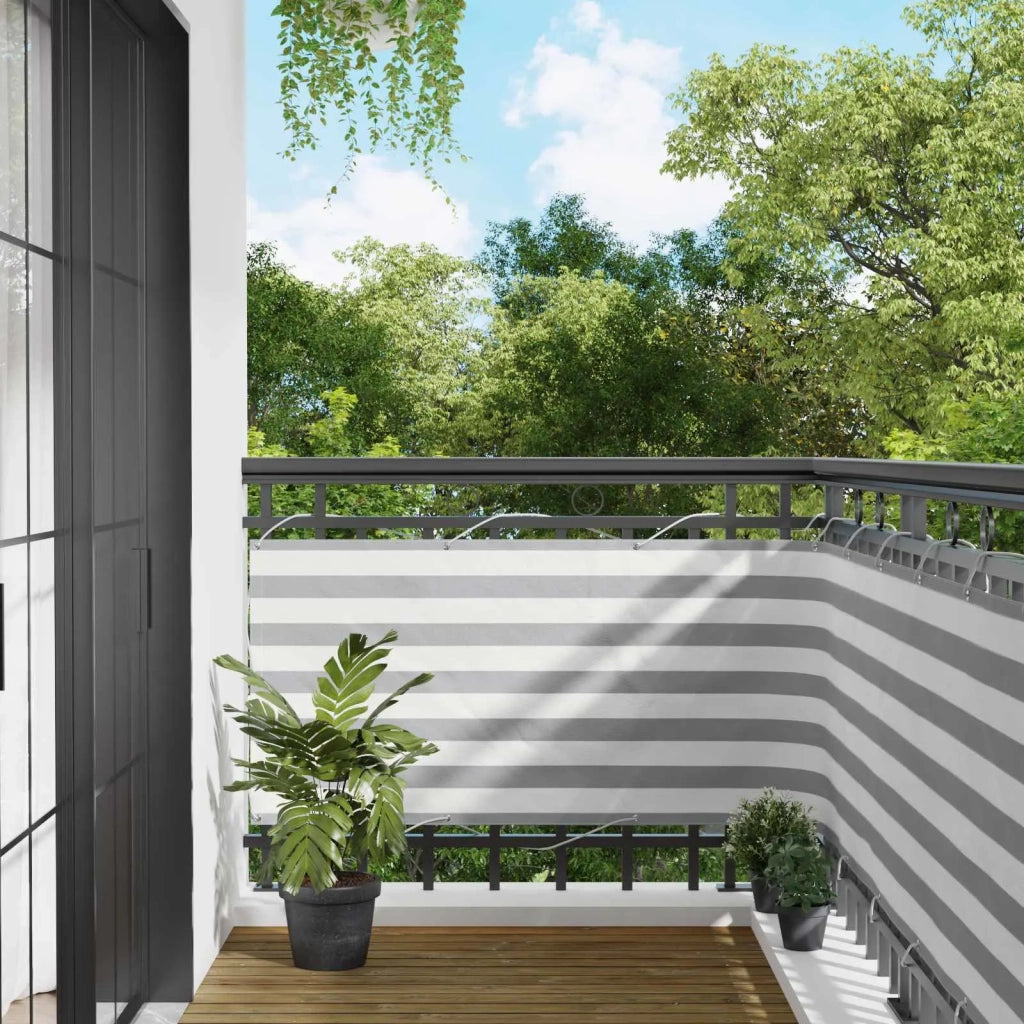 Schermo da balcone Grigio chiaro e bianco 75 x 600 cm 42030928