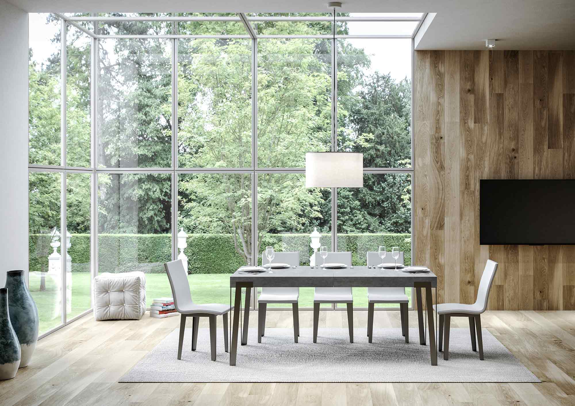 Tavolo Allungabile 200-304x90x77 cm Rio Cemento Telaio Antracite