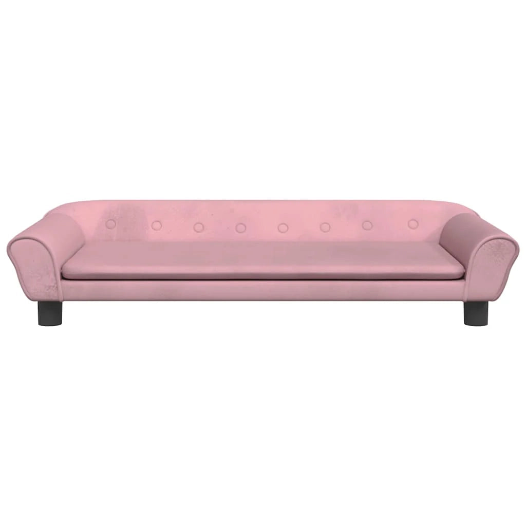 Cuccia per cani con cesto divano confortevole 100 x 50 x 21 cm velluto rosa 02_0042602