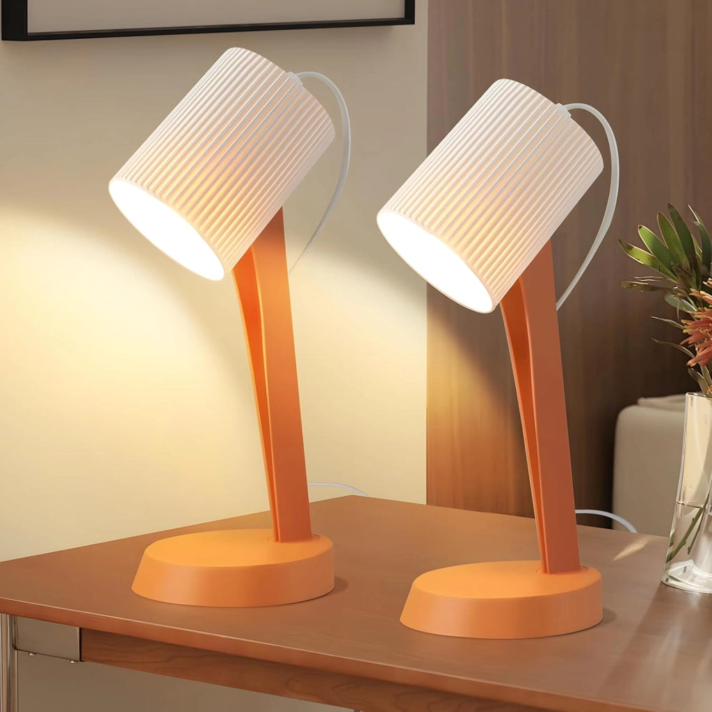ZMH Lampada da Tavolo Arancione E14 Moderno Stile Country per Sala da Pranzo Senza Lampadine Set di 2 Pezzi
